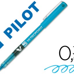 Bolígrafo roller Pilot V-5 punta aguja tinta azul claro 0,5 mm.